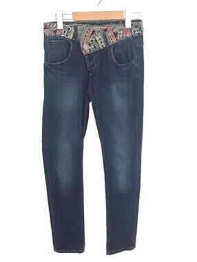 Desigual Pakaian Jadi Wanita Skinny Jeans Sequined Patterned Waist -Size 24